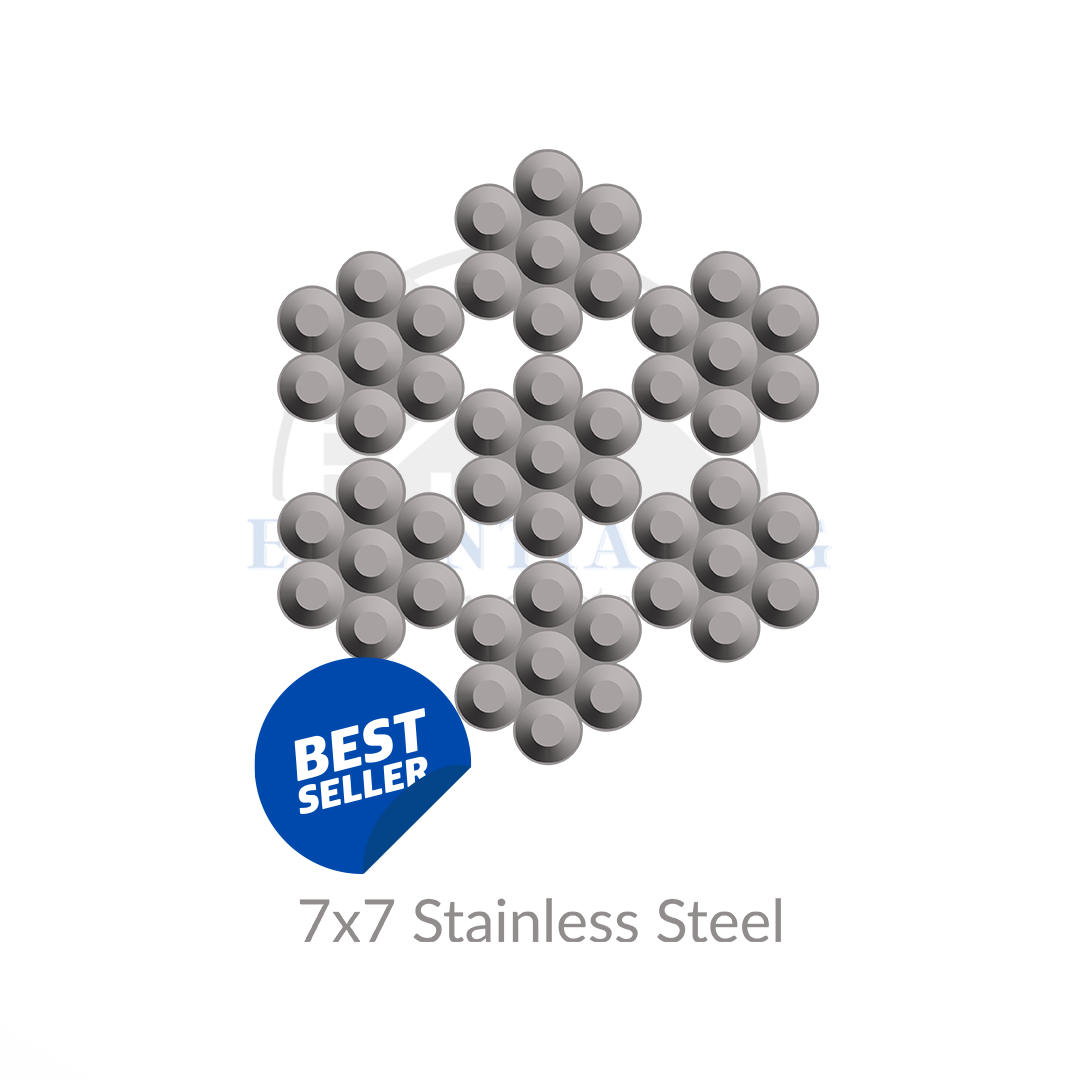 Cable, 1/8" 7x7 Stainless Steel 1000' Roll