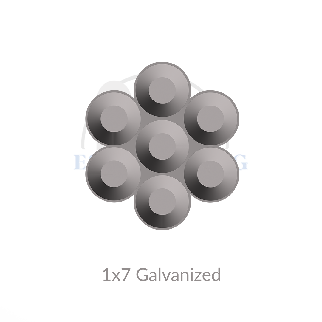 Cable, 3/32" 1x7 Galvanized 1000' Roll