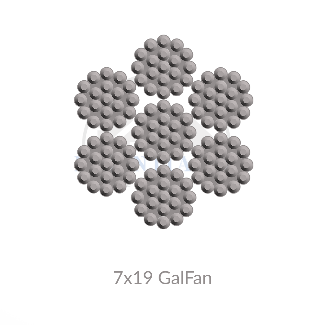 Cable, 3/16" 7x19 GalFan 2500' Roll